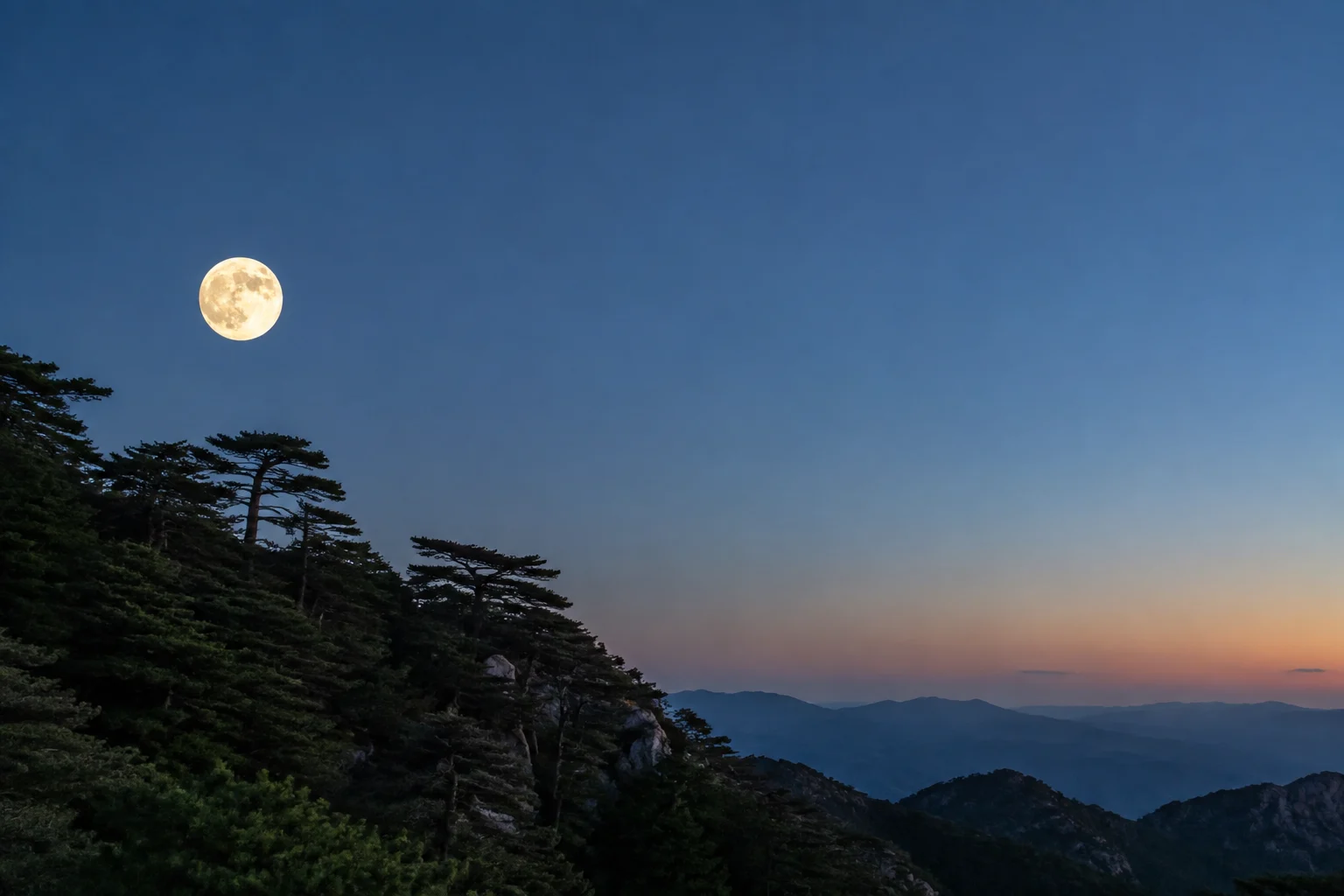2027년 6월 보름달 안내용 AI 생성 풍경. 실제 관측 사진 아님.
