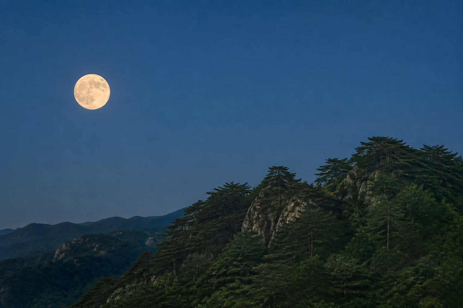 2039년 6월 보름달 안내용 AI 생성 풍경. 실제 관측 사진 아님.